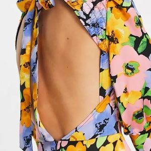 ASOS Satin Floral Jumpsuit, US14